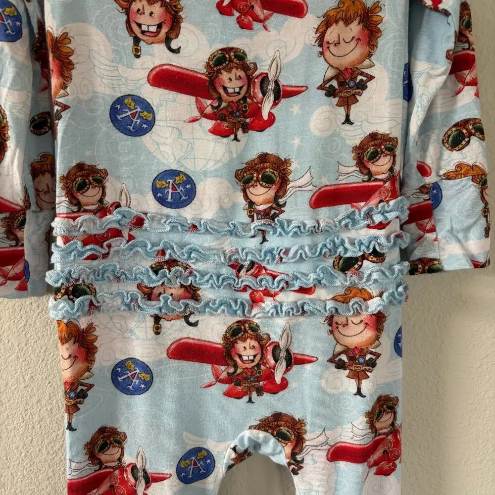 Posh Peanut Amelia Earhart Bamboo Footie Pajamas (18-24 mo)